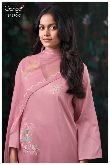 Amary 4870 By Ganga Cotton Satin Salwar Kameez